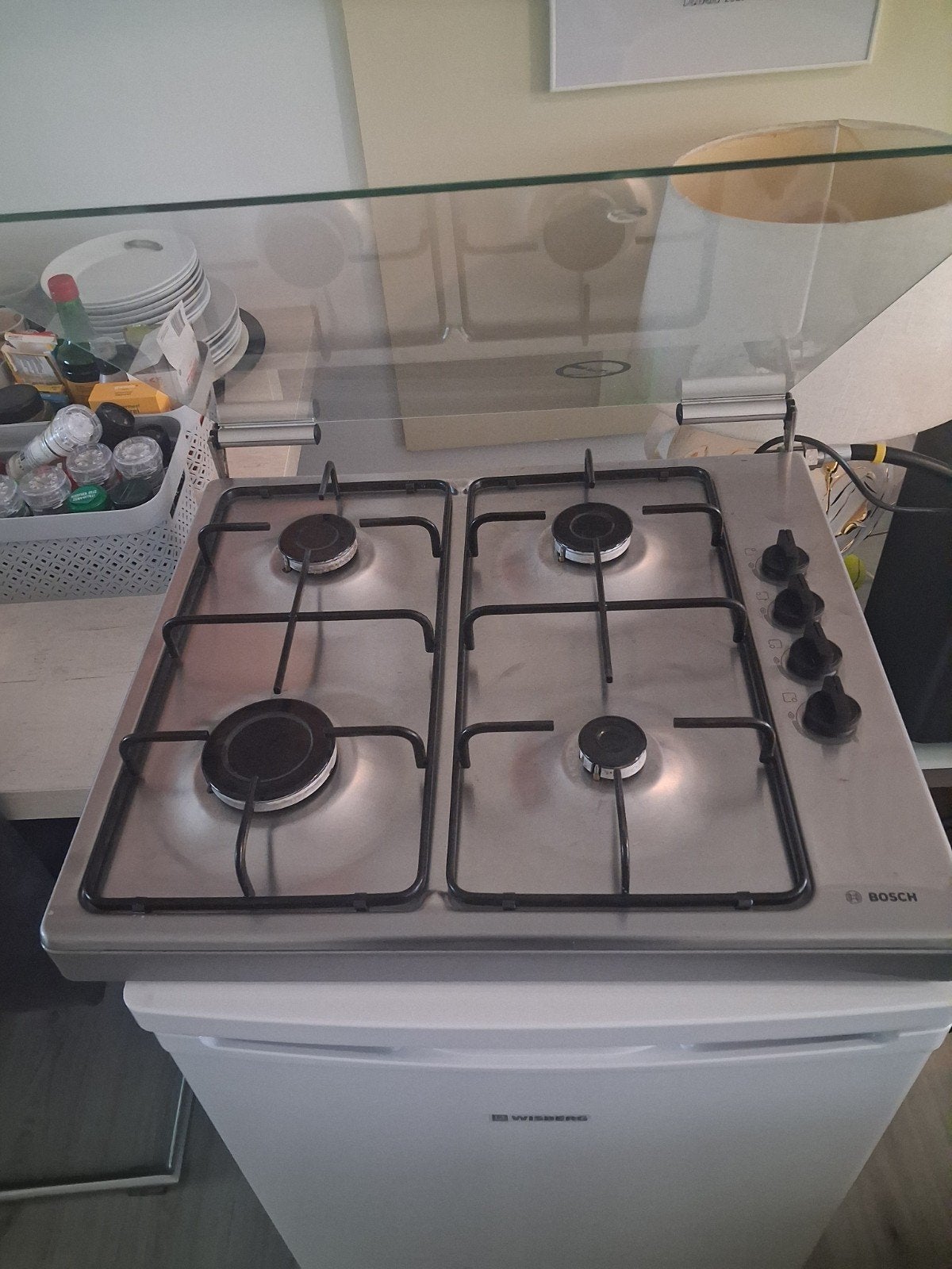Bosch gasfornuis , zo goed als nieuw, Witgoed en Apparatuur, Kookplaten, Ophalen, 4 kookzones, Zo goed als nieuw, Gas