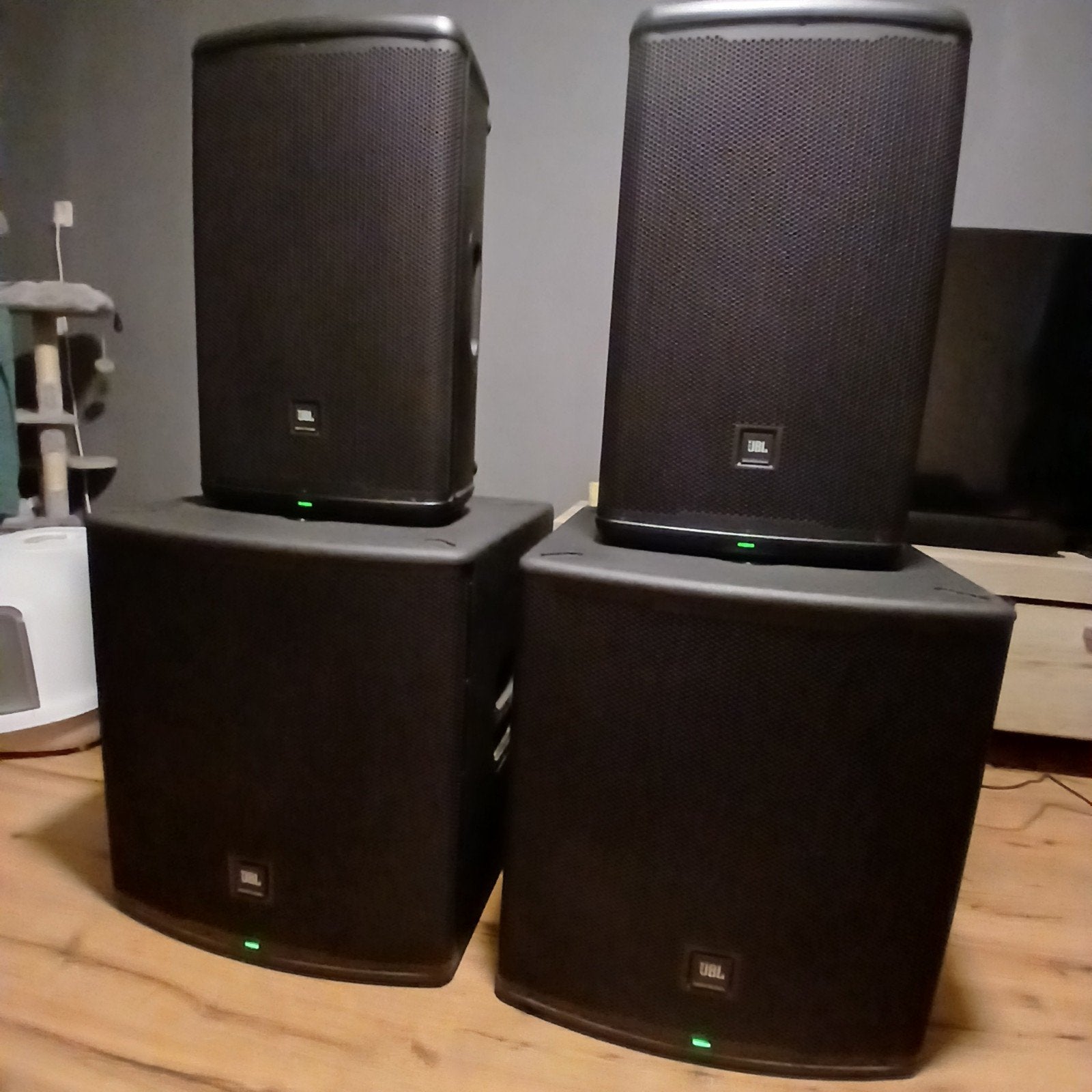 JBL EON715  en EON718s speakerset, JBL, Speakerset, Zo goed als nieuw, Basreflex