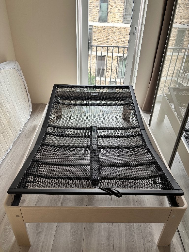 Auping 120x200 , hoogte 48cm, Huis en Inrichting, Ophalen, Verstelbaar, Beige, Zo goed als nieuw