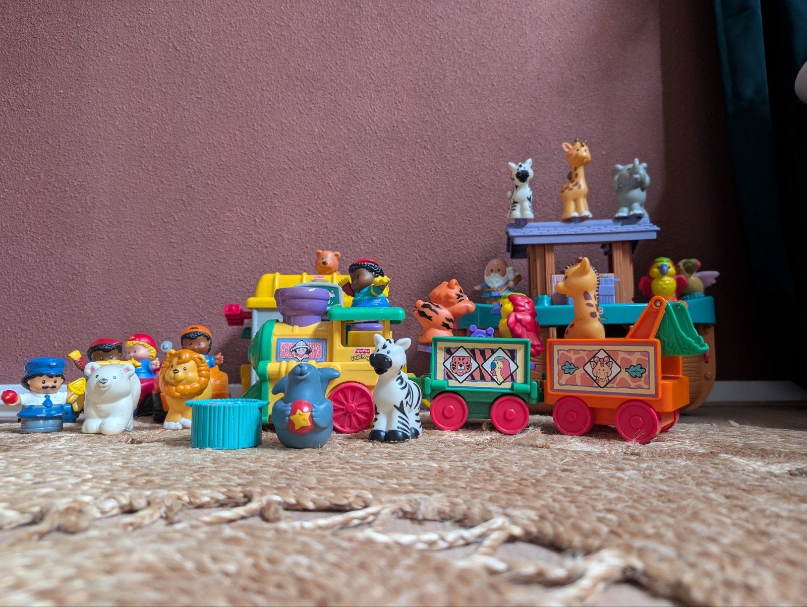 Grote Fisher-Price Little People set: Ark, Trein & Wasstraat, Ophalen, Gebruikt, Jongen of Meisje