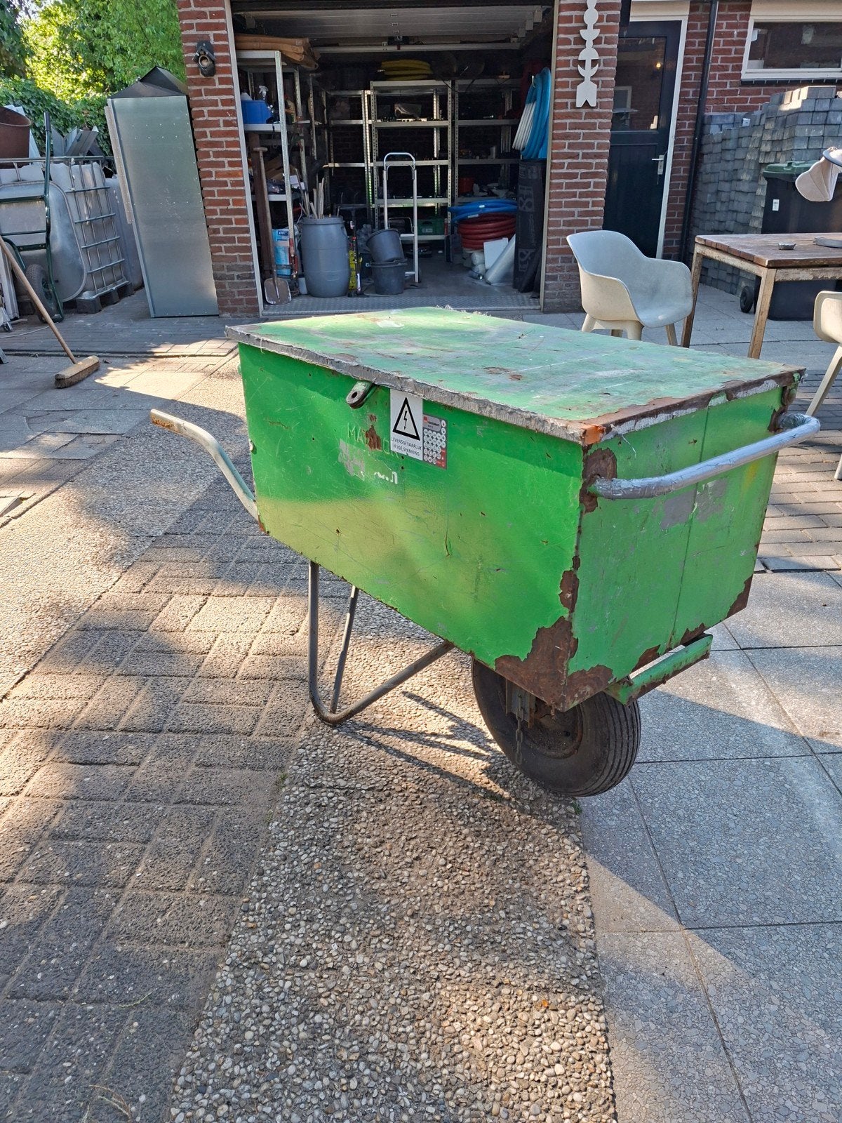 Dichte kruiwagen - mist een handvat, Ophalen of Verzenden, Gebruikt, Handmatig, Eenwielig