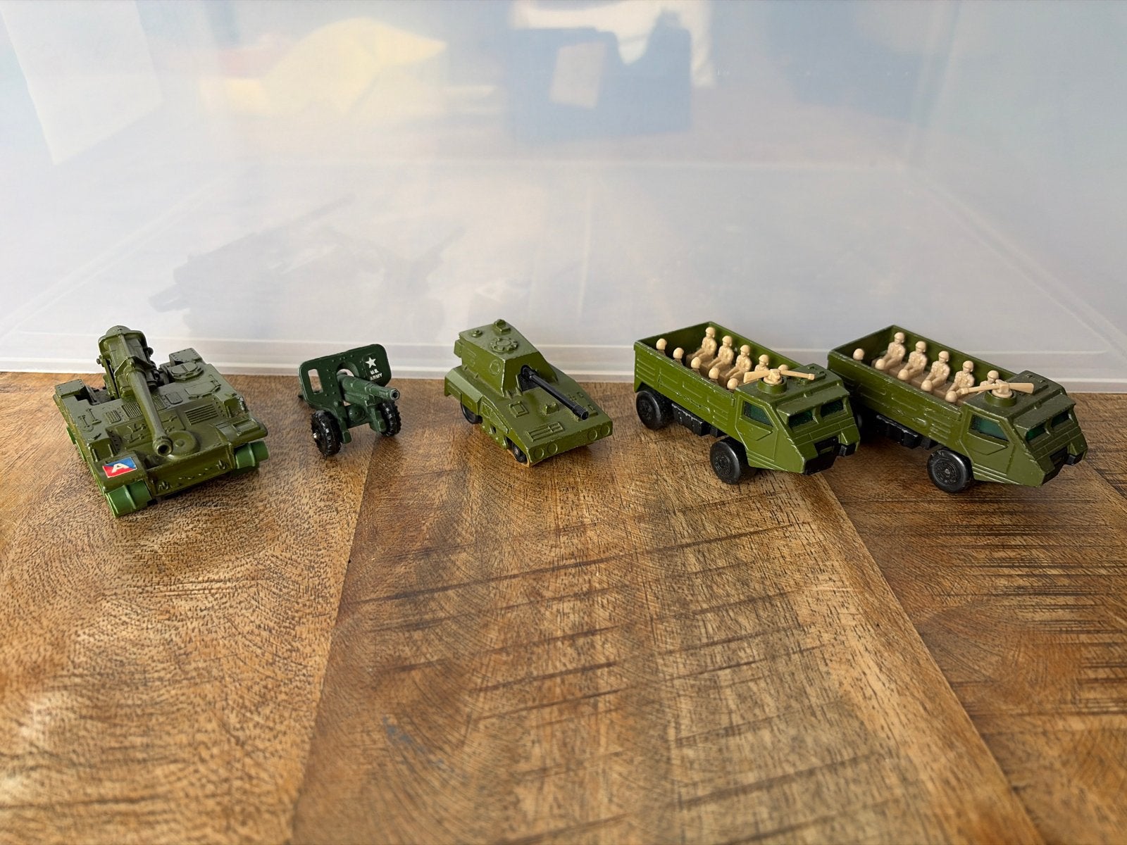 Matchbox militaire voertuigen set uit 1970 en 1976, Ophalen of Verzenden, Gebruikt