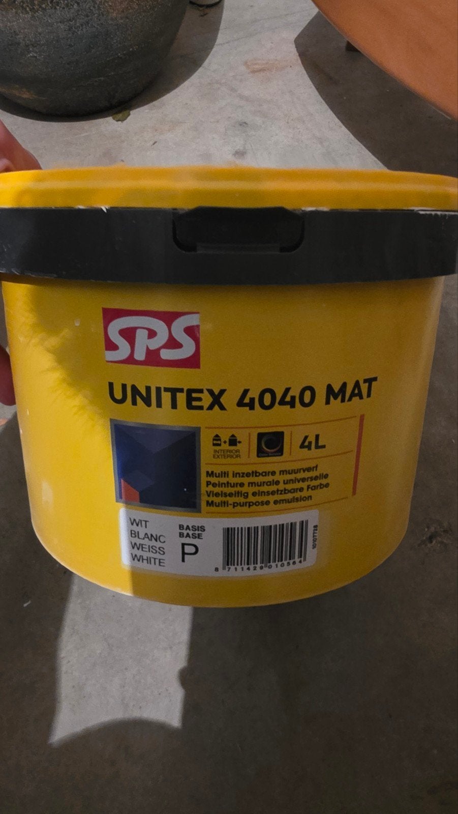 Unitex 4040 Mat Verf - Ongeveer 3L over, Ophalen, Wit