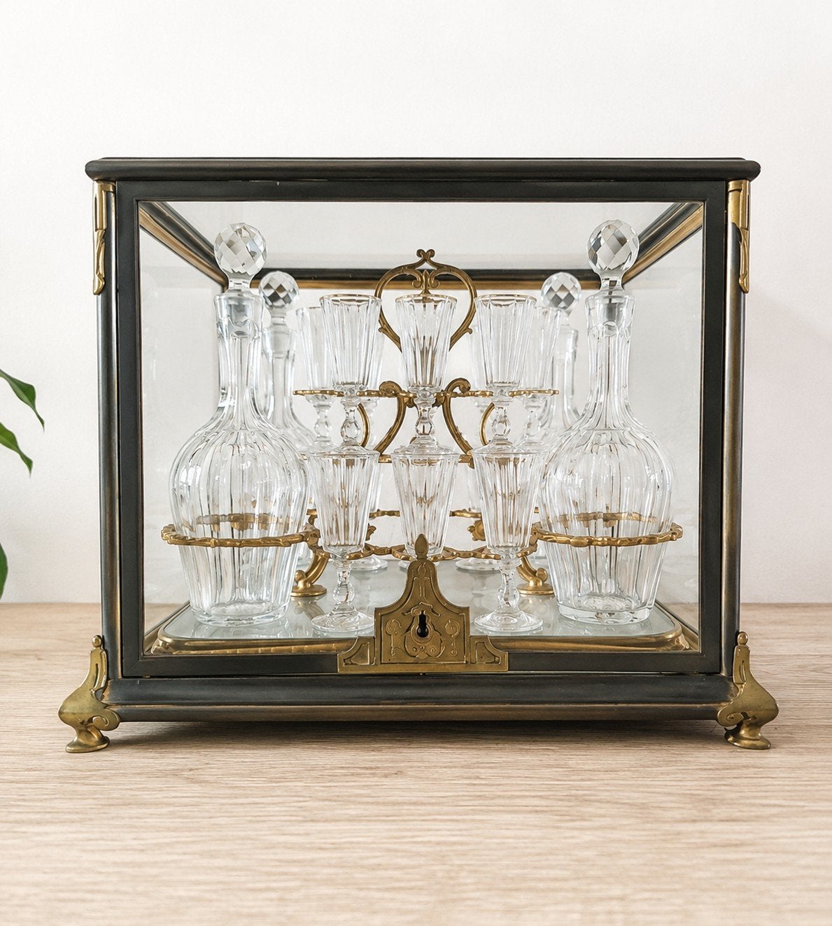 Antieke Napoleon III Cave à Liqueur met Baccarat Kristal, Ophalen