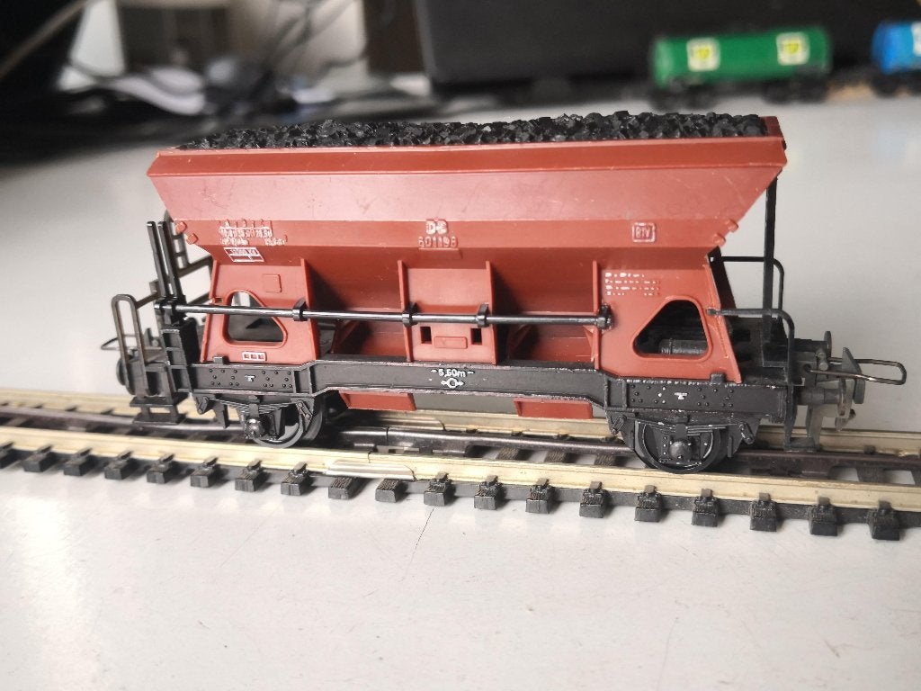 modeltrein TRIX-EXPRESS wagon, zelflossen met lading, Gelijkstroom, Trix, Wagon, Ophalen of Verzenden