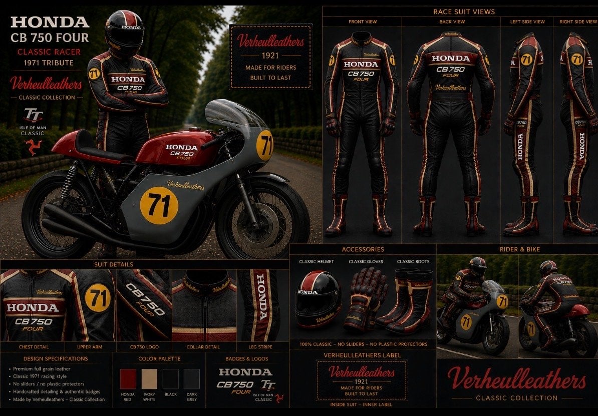 Honda CB 750 Four Classic Racer 1971 Tribute, Motoren, Ophalen of Verzenden