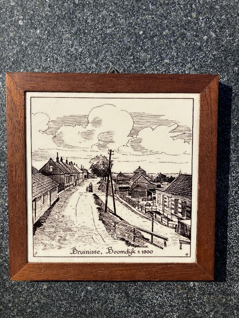 Vintage tegeltje Bruinisse Boomdijk  1900, Antiek en Kunst, Antiek | Wandborden en Tegels, Ophalen of Verzenden