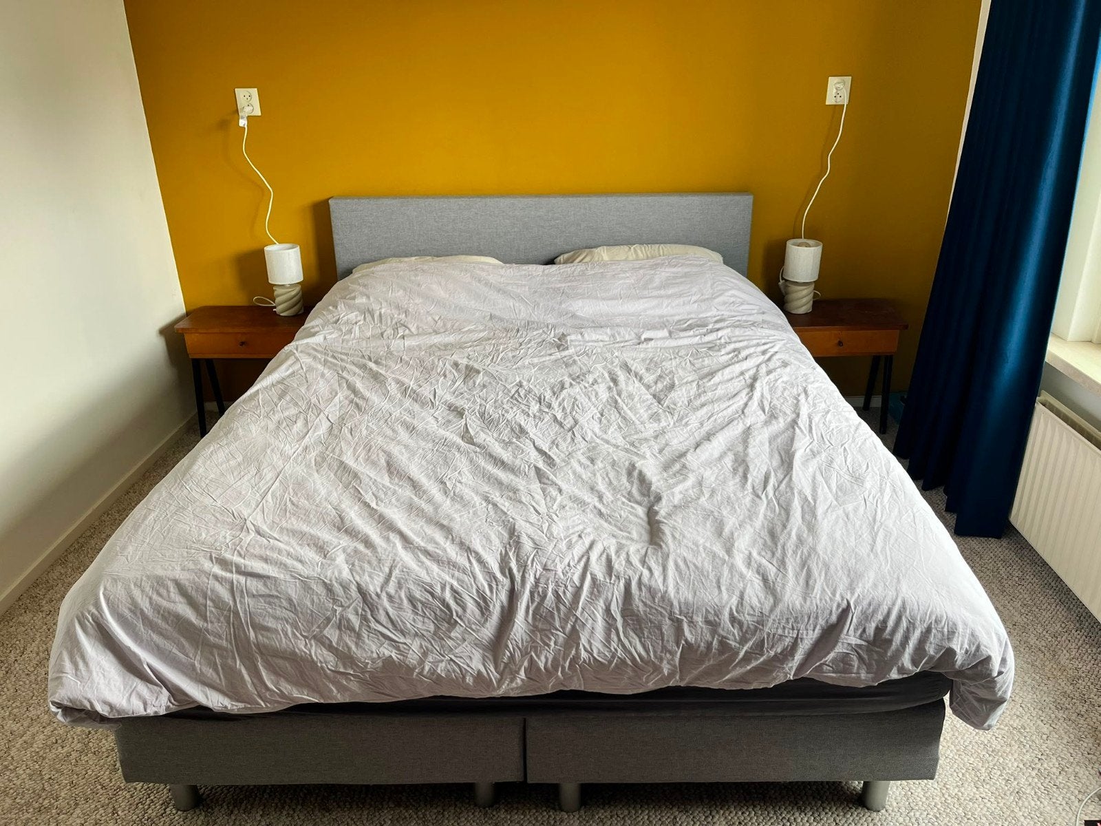 Gratis Boxspring 160x200, Ophalen, Gebruikt, Tweepersoons, Tijdloos