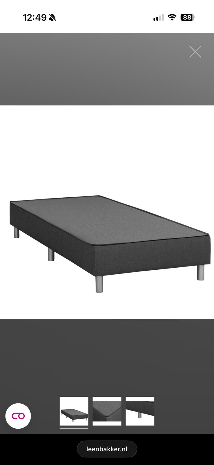 Boxsping met gestofteerd matras en topper, Ophalen, Zo goed als nieuw, Tweepersoons