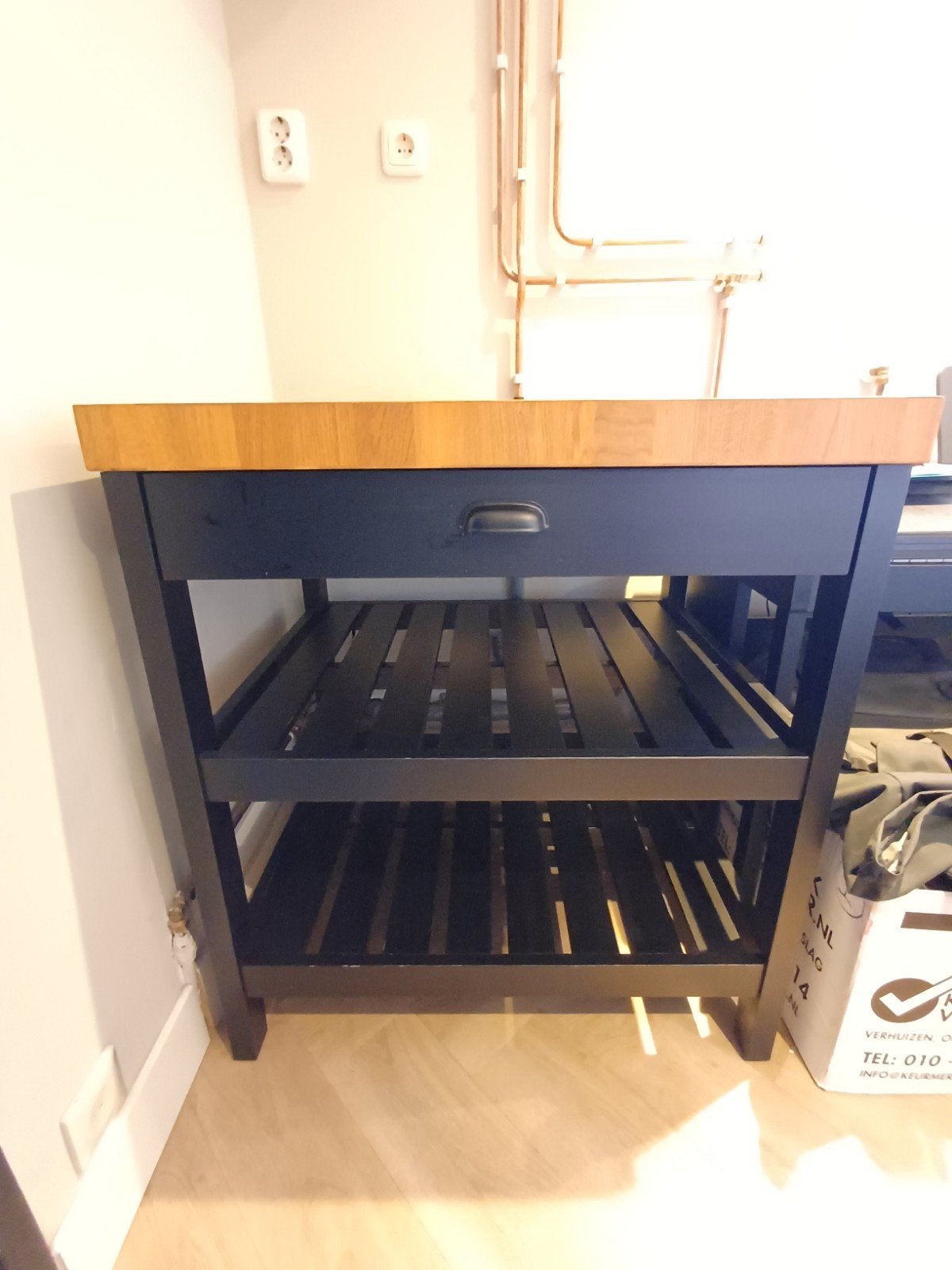 Ikea Vadholma Keukeneiland, Ophalen, Hout, IKEA, Zwart