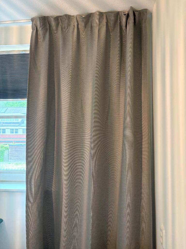 Twee IKEA vilborg gordijnen, Huis en Inrichting, Ophalen, Grijs, 100 tot 150 cm, 200 cm of meer