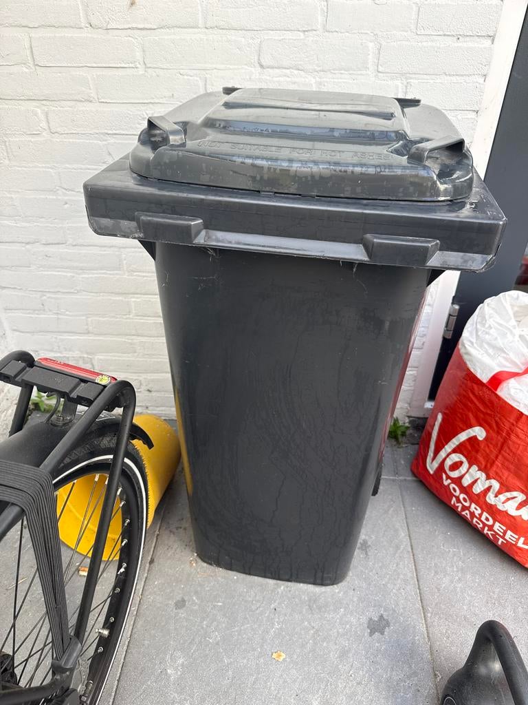 Grijze bak - Afvalcontainer, Huis en Inrichting, Woonaccessoires | Prullenbakken, Ophalen, Kunststof, 40 liter of meer, Zo goed als nieuw