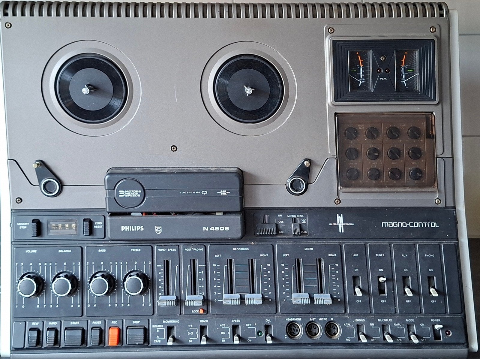 Philips N4506 Bandrecorder - Volledig nagekeken en werkend, Ophalen of Verzenden, Bandrecorder, Met stofkap
