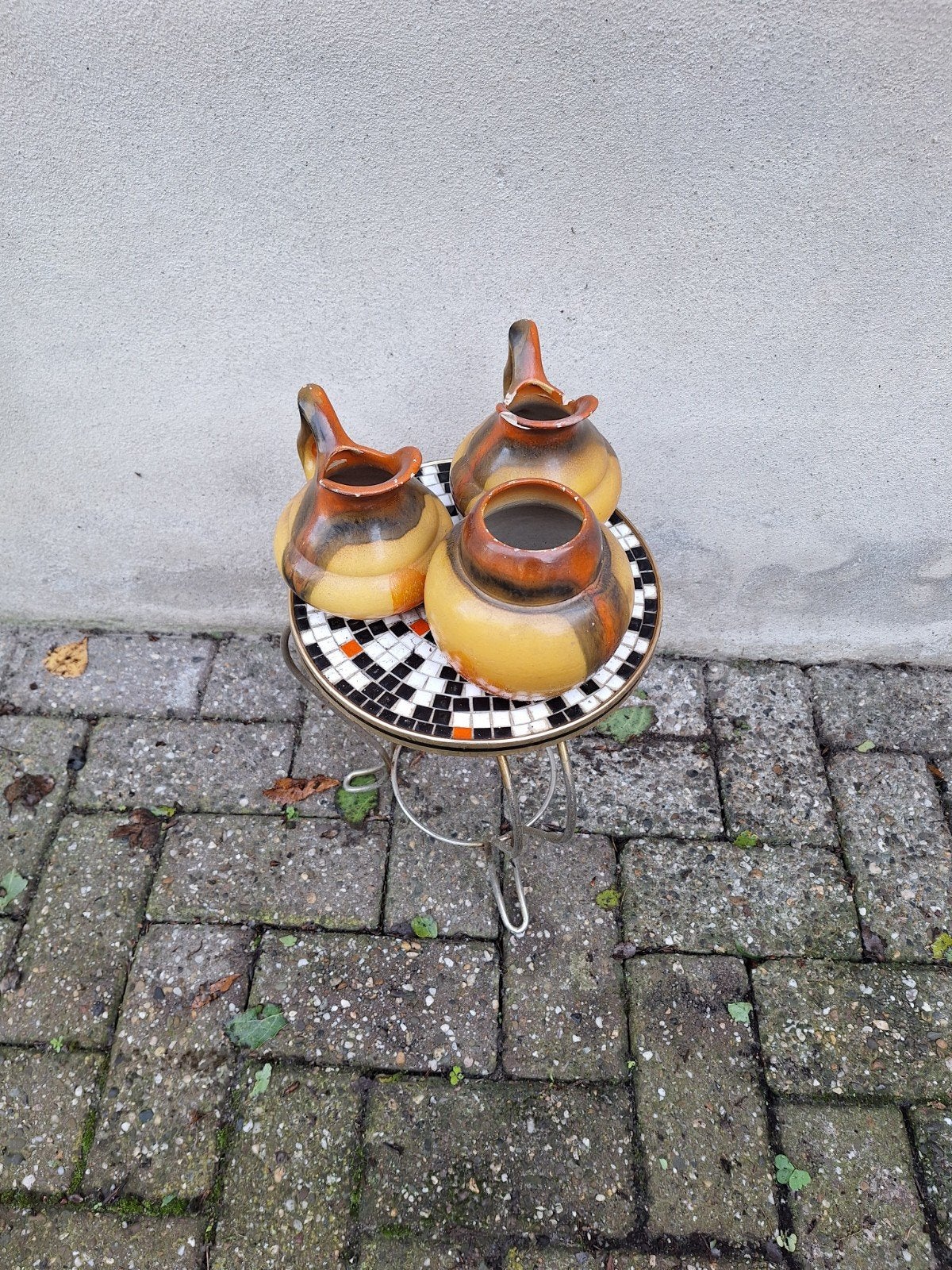 Vintage mozaïek bijzettafel / plantentafel, Ophalen
