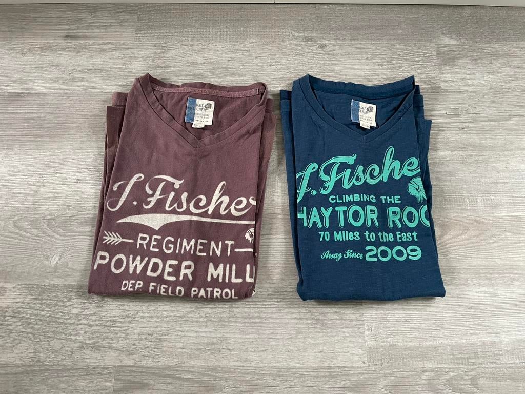 Jake Fischer T-Shirt Brown/Blue Size 164, Ophalen of Verzenden, Zo goed als nieuw, Jongen of Meisje, Shirt of Longsleeve