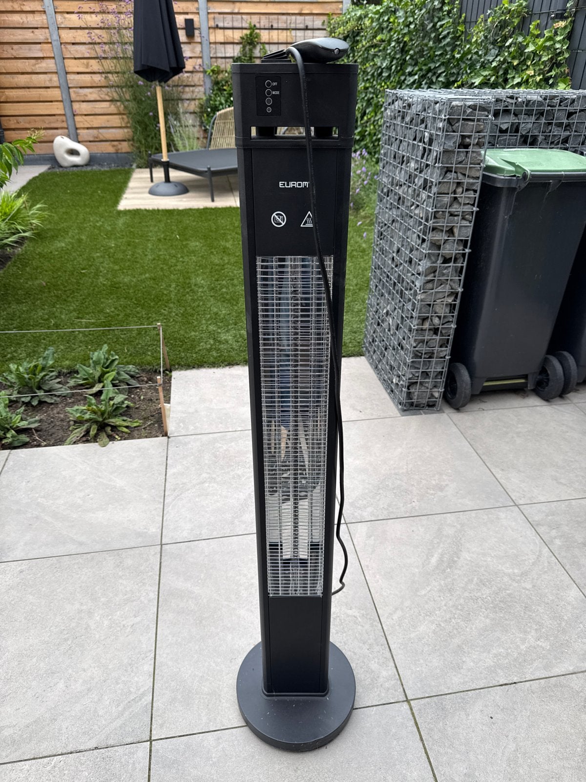 Eurom Q-Tower 2000 RCD Terrasverwarmer, Tuin en Terras, Draaibaar, Vloer, Zo goed als nieuw, Ophalen