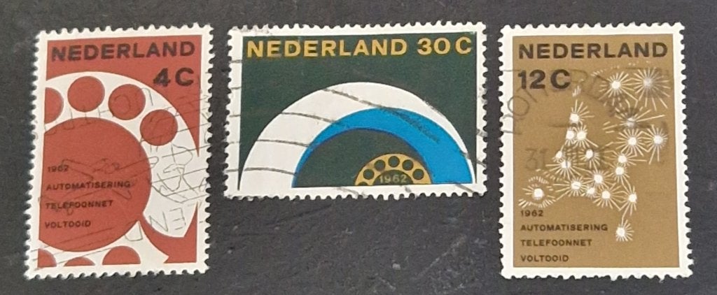 Nederland 1962 - nvph 771-773 Automatisering telefoonnet, Ophalen of Verzenden, Na 1940, Gestempeld