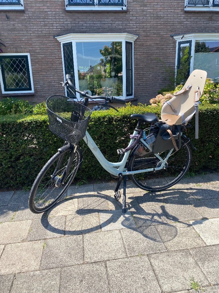 Gazelle moederfiets met kinderzitje, Fietsen en Brommers, Fietsen | Dames | Moederfietsen, Ophalen, Gebruikt, 47 tot 50 cm, Mandje