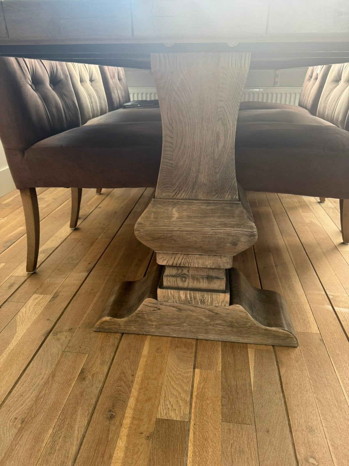 Eiken houten kasteel eettafel, Ophalen of Verzenden, Rechthoekig, 200 cm of meer, 50 tot 100 cm