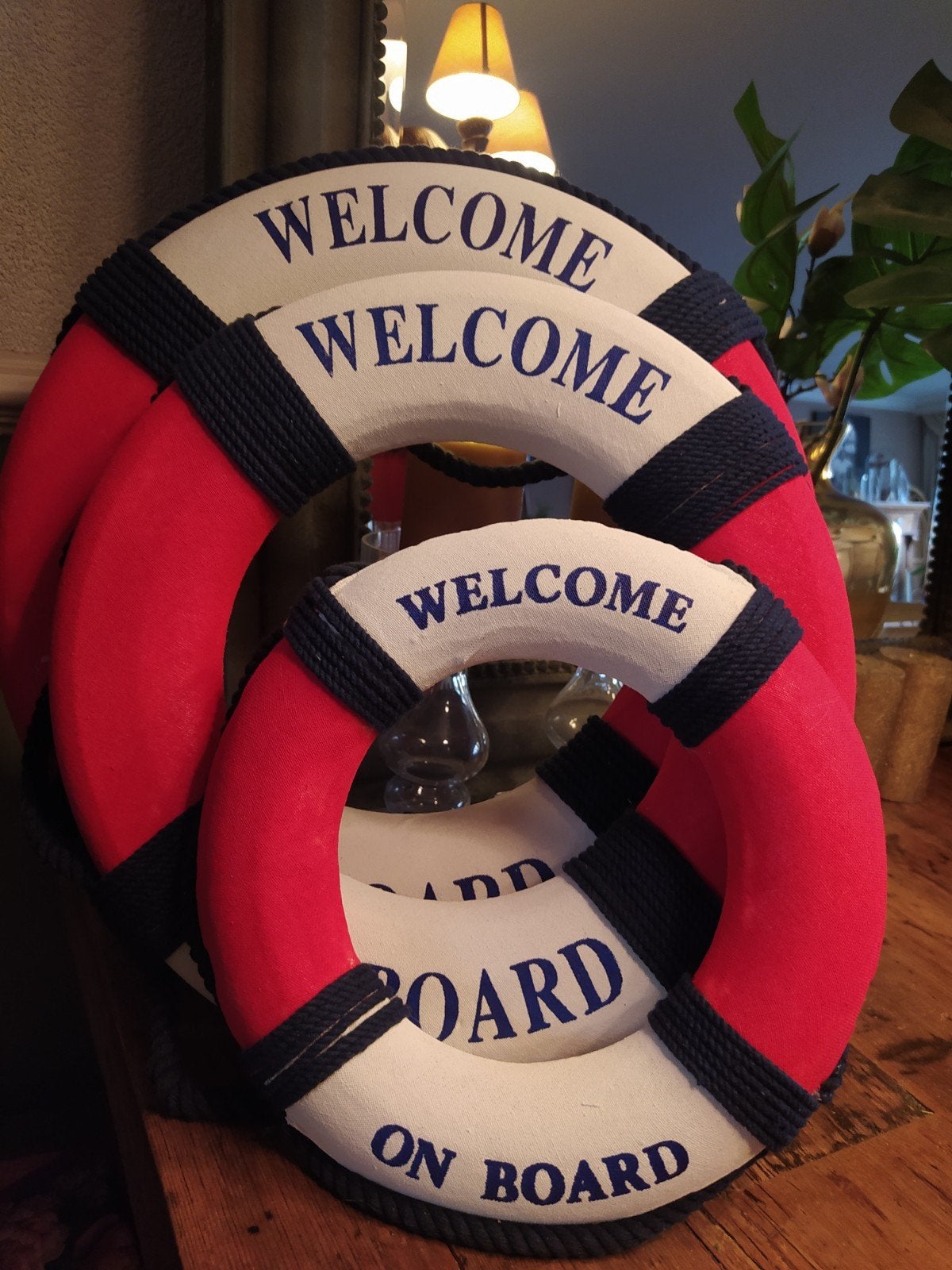 Decoratieve reddingsboeien 'Welcome On Board', Meerkleurig, Overige stijlen, Kunststof, Ophalen of Verzenden