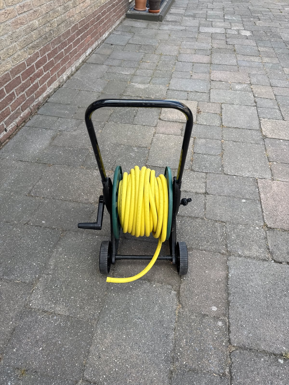 Tuinslang op haspel, 20+ meter, Tuin en Terras, Tuinslangen, Ophalen, Gebruikt, Tuinslanghaspel
