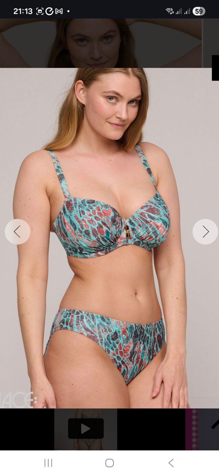 Primadonna Swim Bikini Set & Kaftan EU 42 en 85 F, Blauw, Ophalen of Verzenden, Zo goed als nieuw, Primadonna Swim