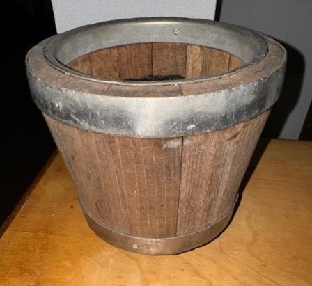 Vintage houten kaasvorm met metalen banden, Ophalen of Verzenden