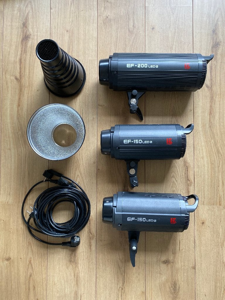 Continu Lampen Set - Jinbei - 1x 200w + 2x 150W, Audio, Tv en Foto, Fotografie | Fotostudio en Toebehoren, Zo goed als nieuw, Studiolamp