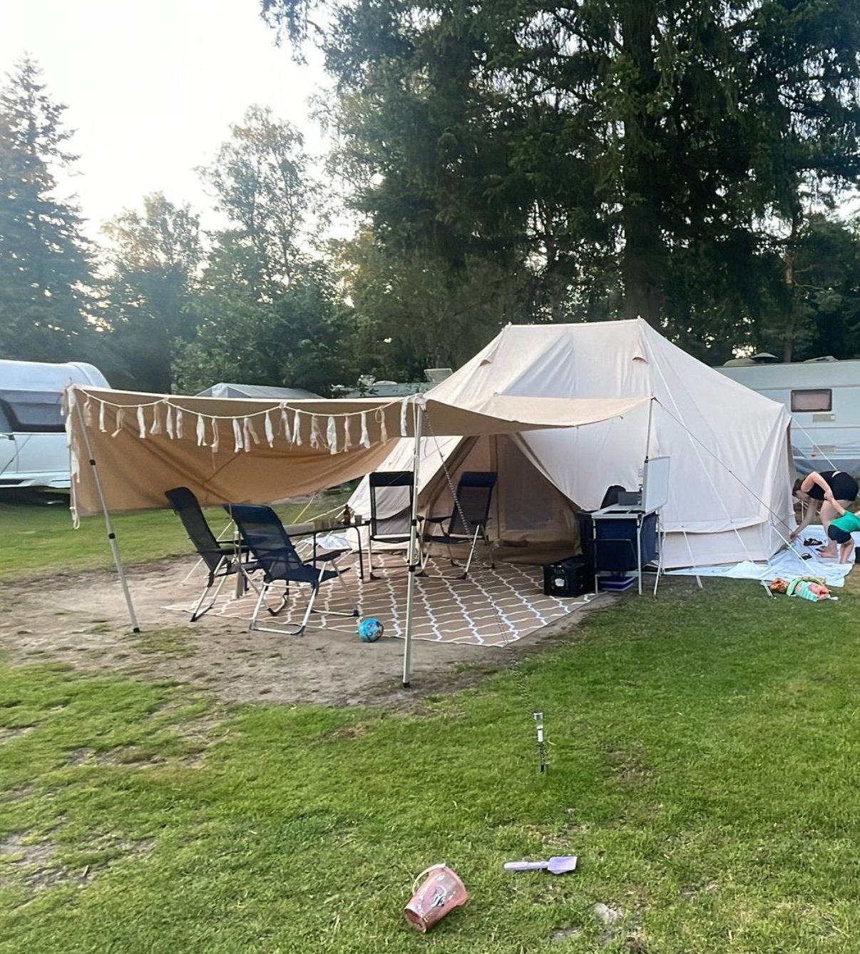 Twin bell tent, Ophalen, Gebruikt, Meer dan 6