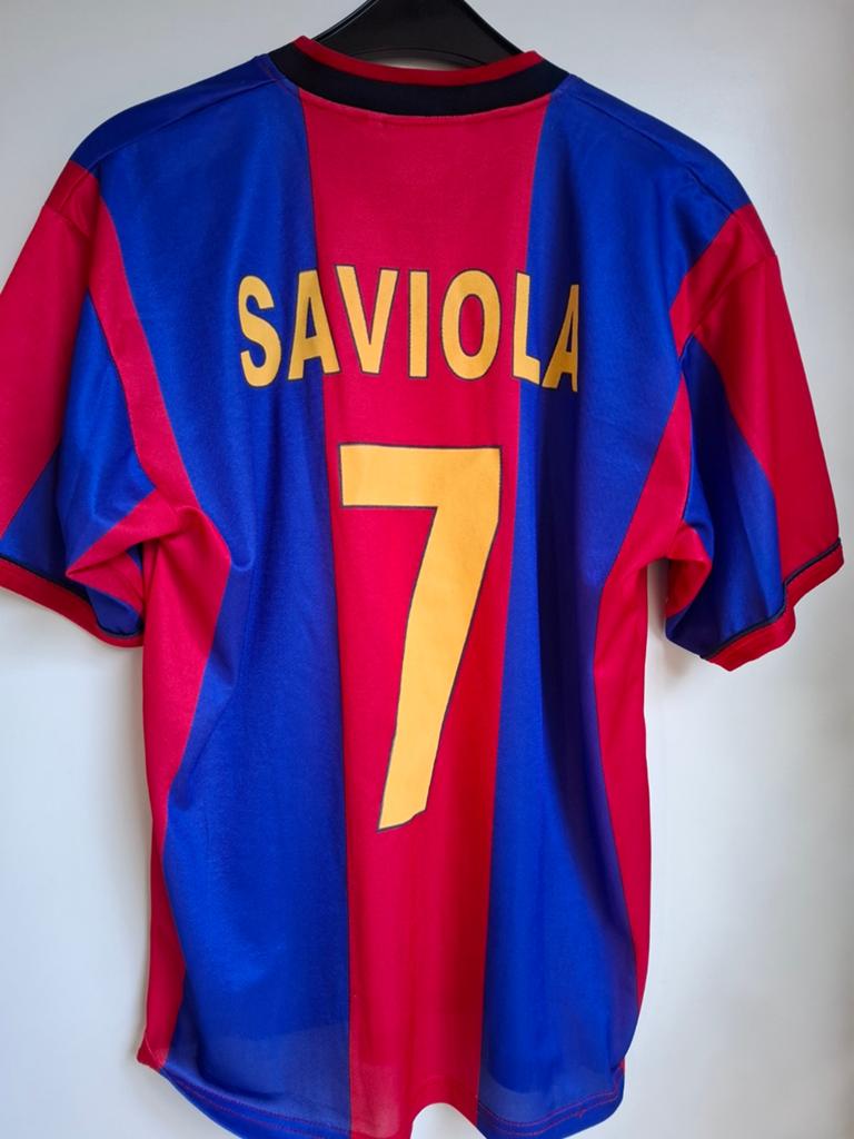 FC Barcelona Saviola Voetbalshirt Maat S Vintage, Ophalen of Verzenden, Zo goed als nieuw, Buitenlandse clubs, Shirt