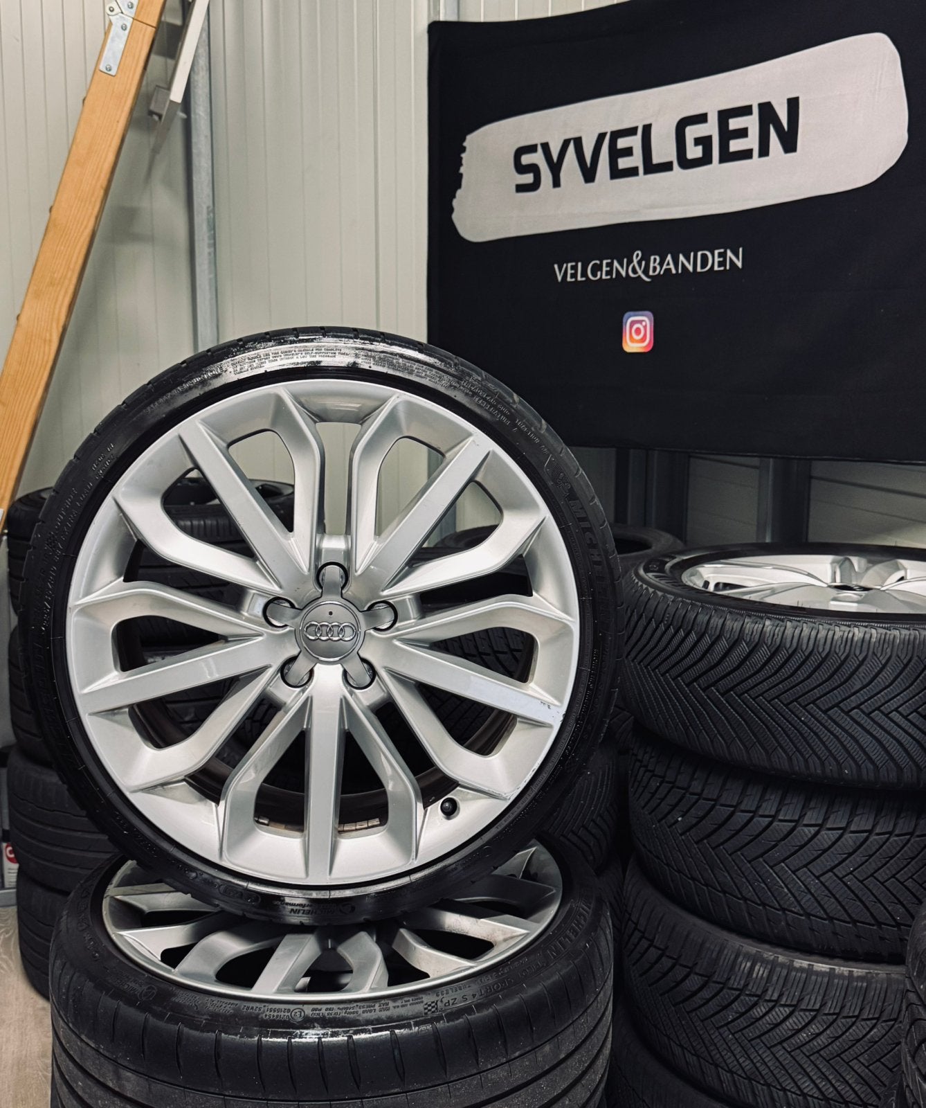 19" 5x112 Originele Audi A3 Velgen - Michelin Zomerset!!, Gebruikt, Banden en Velgen, Personenwagen, Ophalen