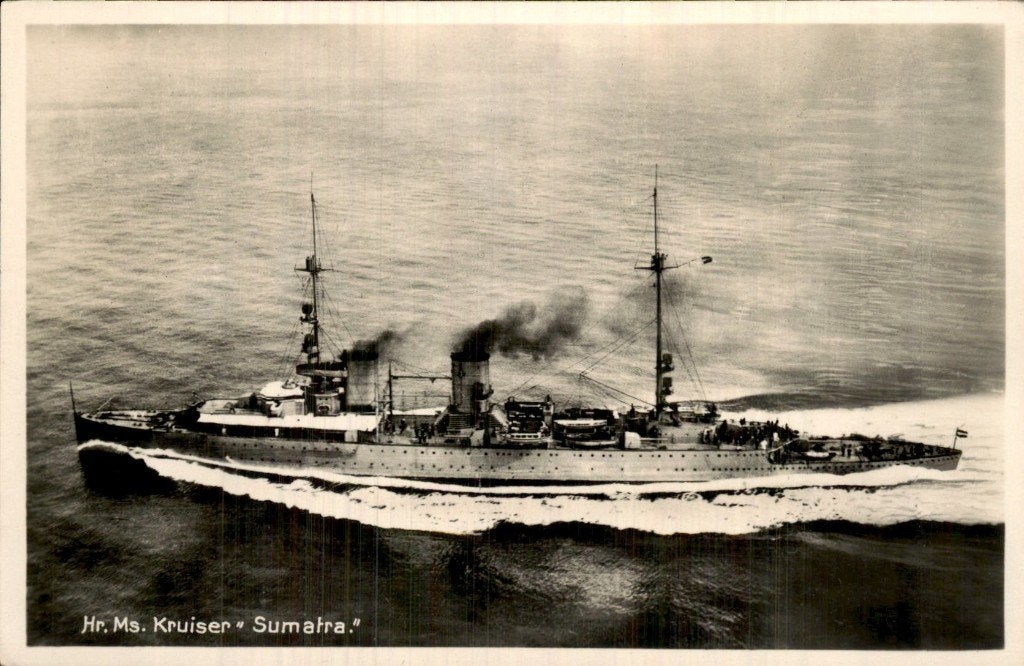 Amsterdam - Kruiser - Sumatra, Ophalen of Verzenden, 1920 tot 1940, Gelopen, Noord-Holland