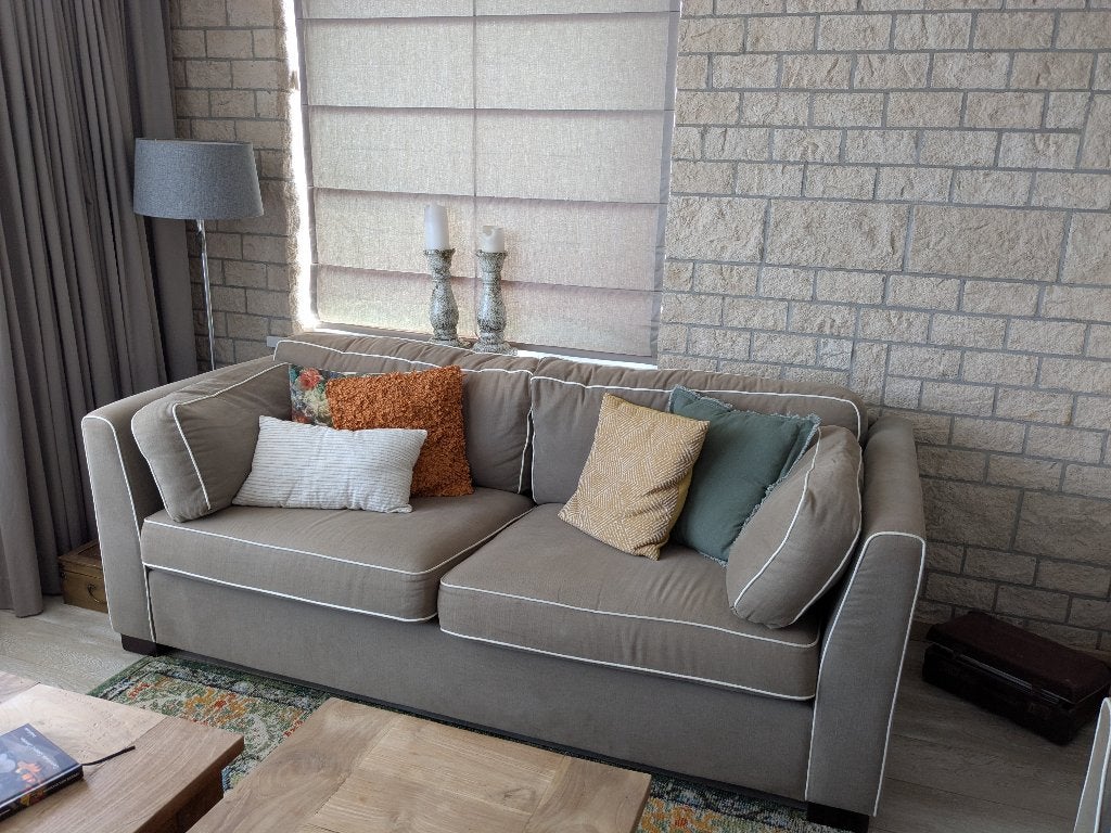 Bank en love seat, Huis en Inrichting, Banken | Bankstellen, Ophalen, Gebruikt, Driepersoons, 75 tot 100 cm