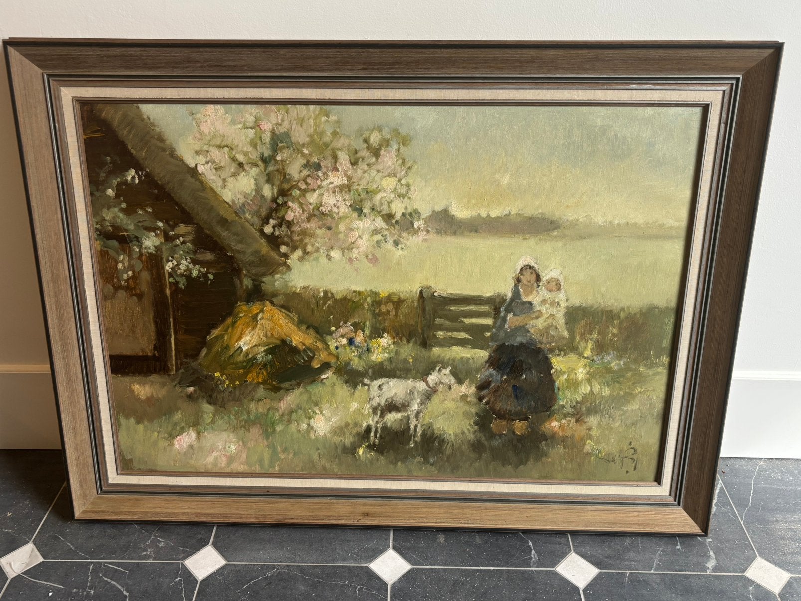 Groot olieverf schilderij, Ophalen, Doek, Origineel werk, Impressionistisch