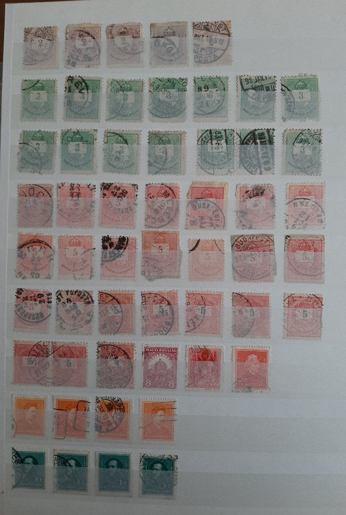 7 Kaarten Oude Klassieke Postzegels Hongarije Nr. 3 Gest, Ophalen, Gestempeld
