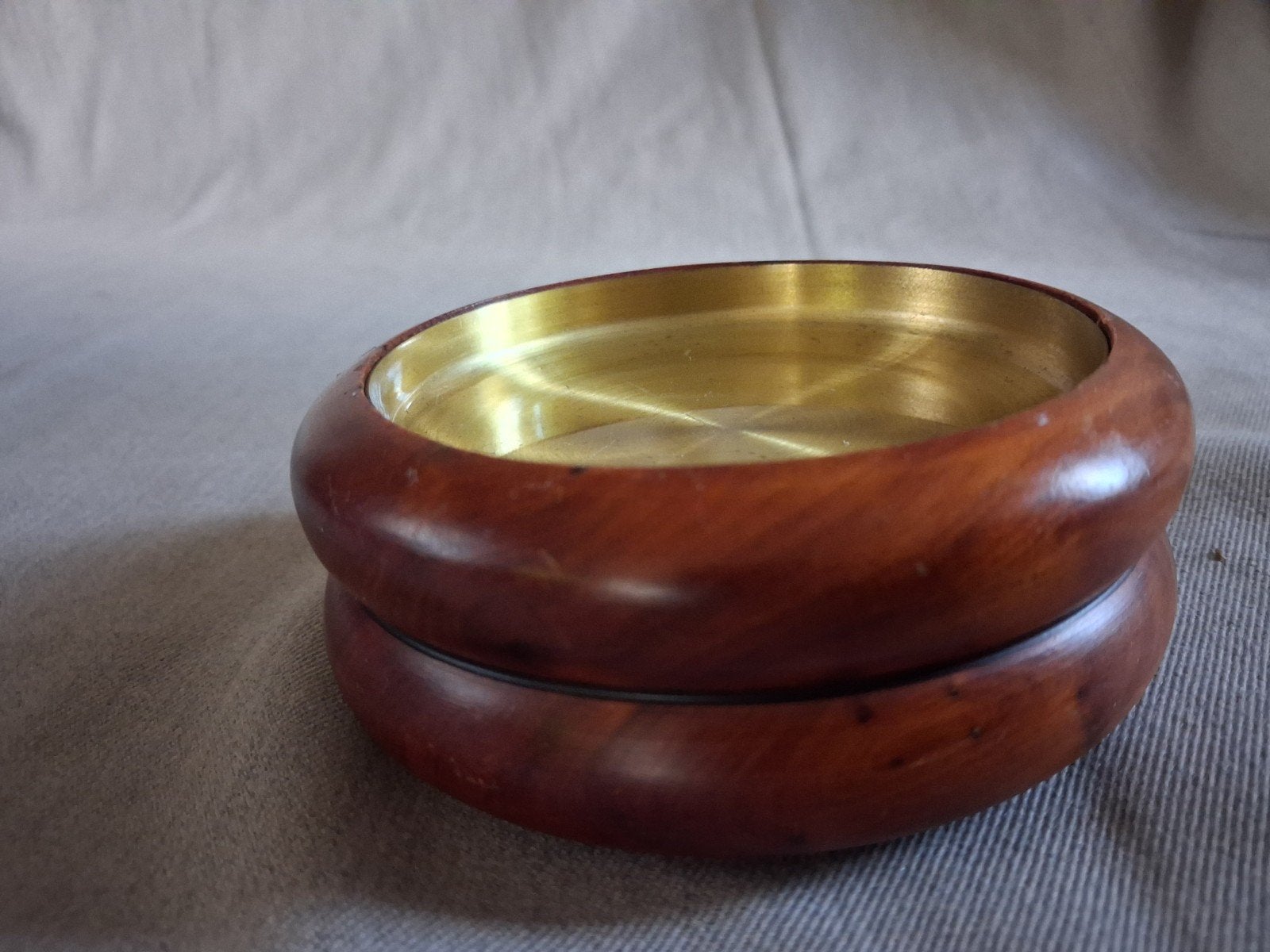 Design vide poche van hout en koper, Ophalen of Verzenden