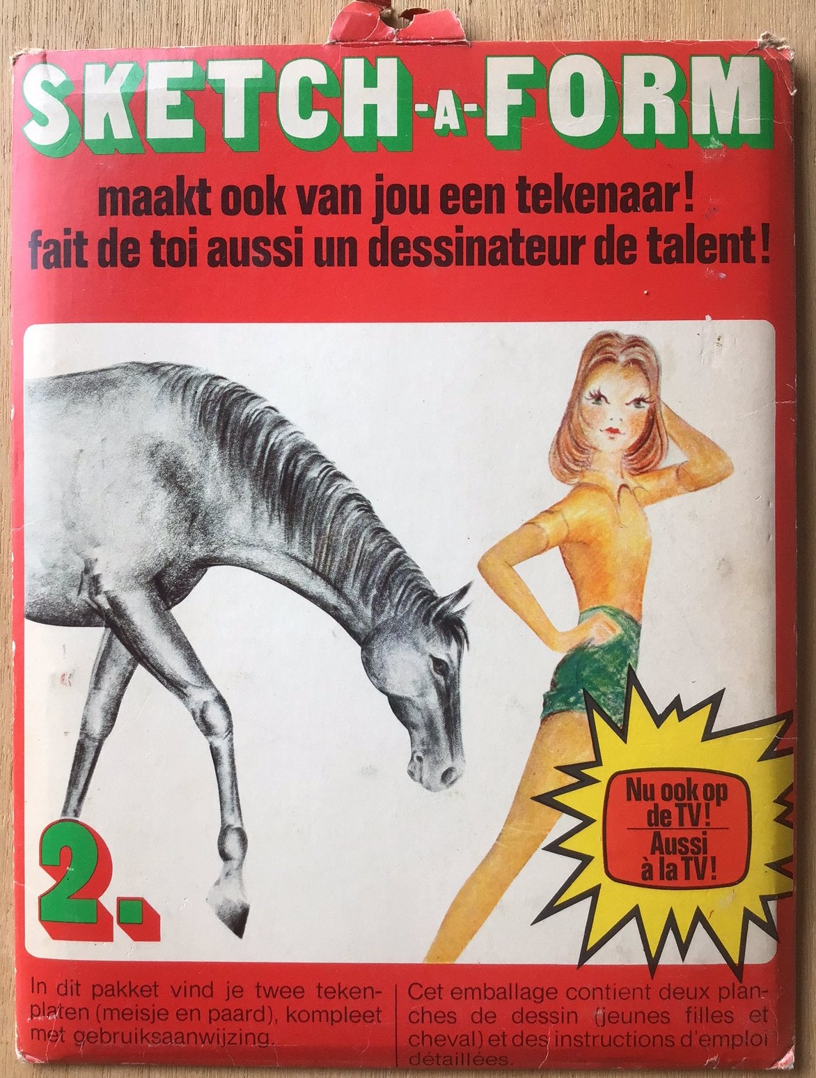 Vintage Sketch-a-Form tekenplaten meisje en paard - nr. 2, Hobby en Vrije tijd, Ophalen of Verzenden, Gebruikt, Overige typen