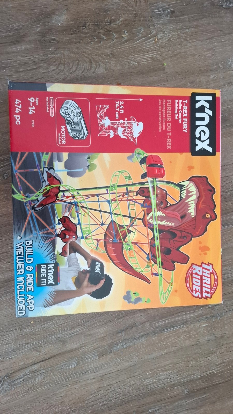 K'nex T-Rex Fury Achtbaan Bouwset - 474 onderdelen, Ophalen, K'nex