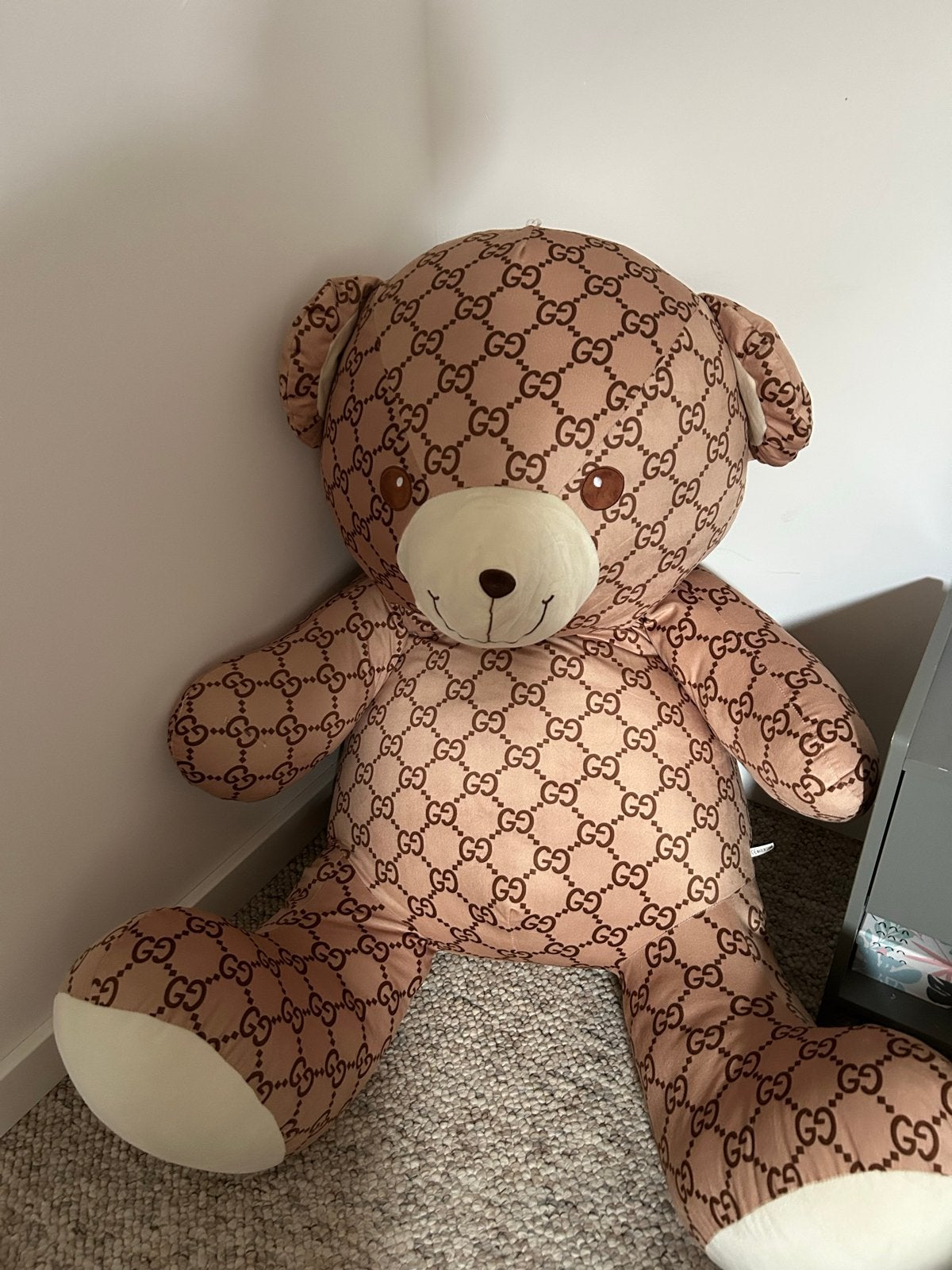Grote Gucci-stijl teddybeer, Ophalen, Overige merken, Overige karakters, Beer