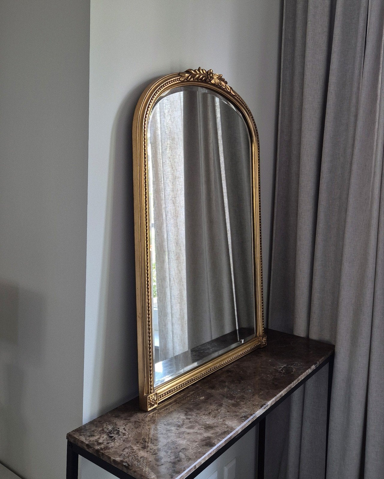 Gouden Vintage Spiegel Facet Geslepen DeKnudt 94x63cm, Gebruikt, Ophalen of Verzenden, Minder dan 100 cm, Rechthoekig