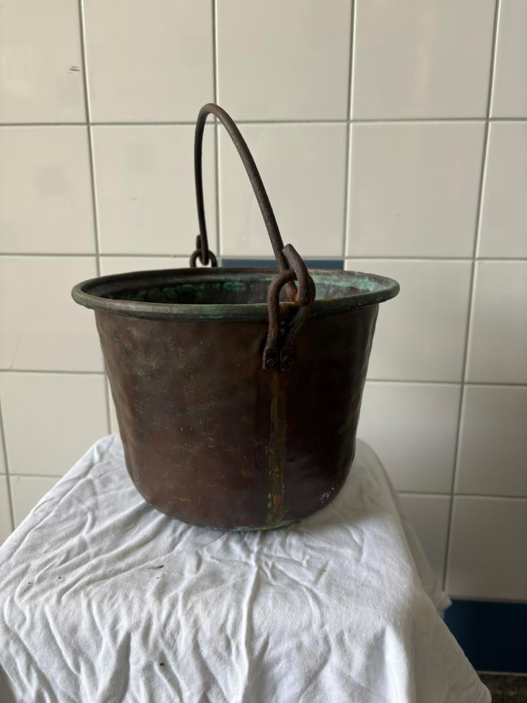 Koper emmer, Ophalen, Zo goed als nieuw, Rond, Overige materialen