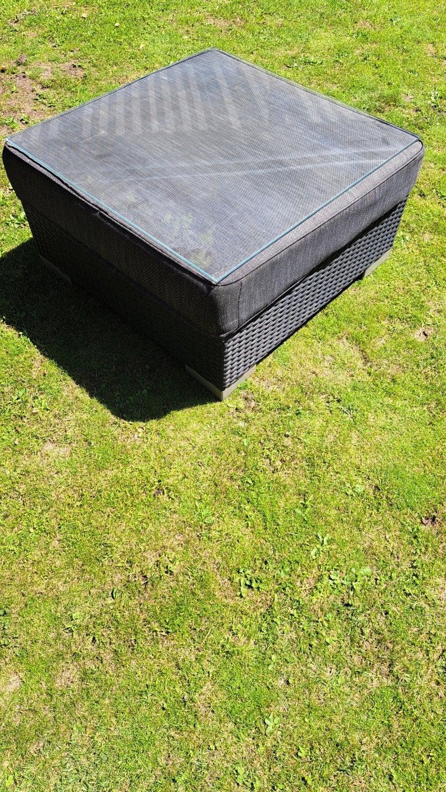 Hocker /tafel en glasplaat., Ophalen of Verzenden, Gebruikt