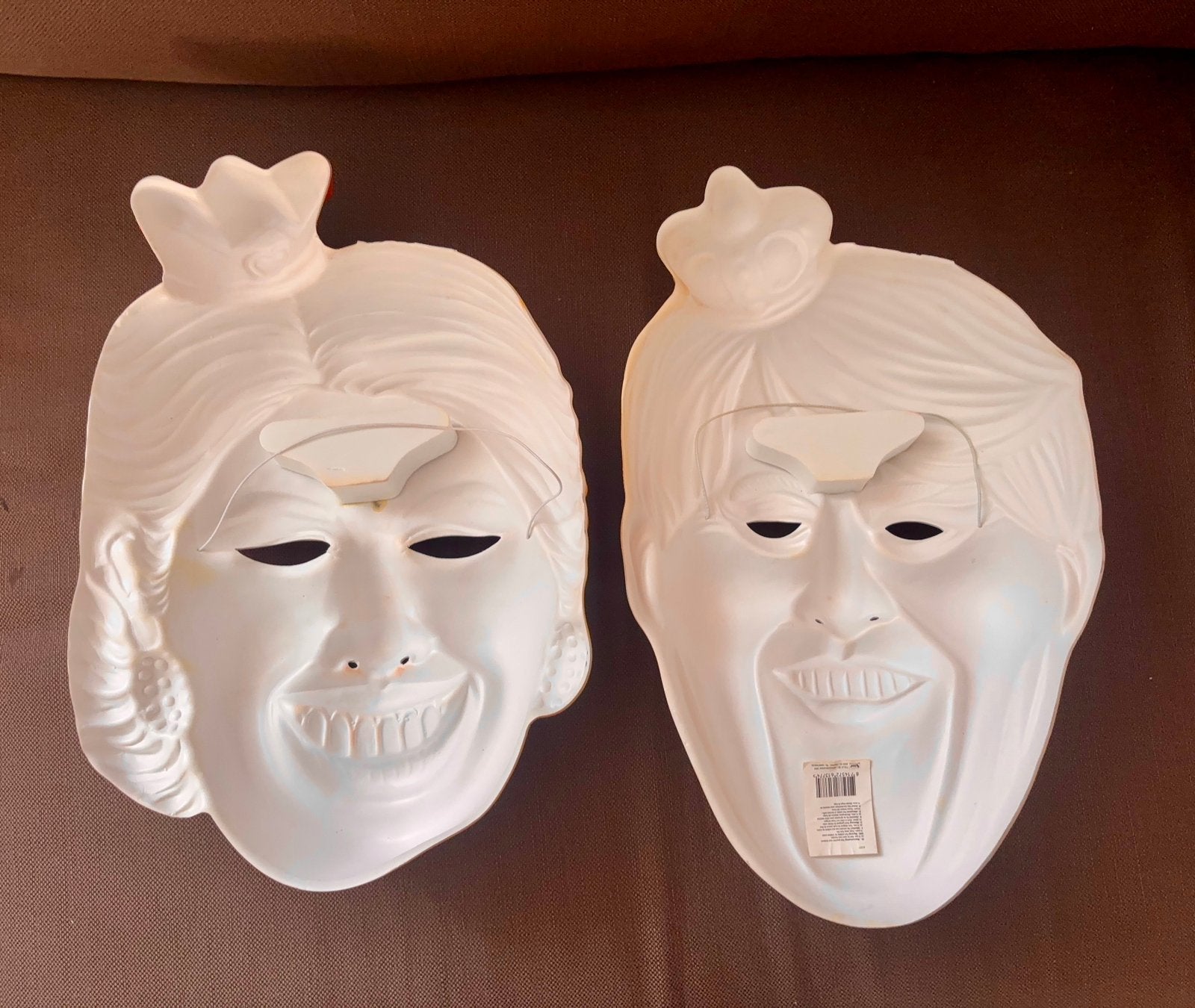 2x foam maskers Willem Alexander en Maxima, Ophalen of Verzenden, Zo goed als nieuw