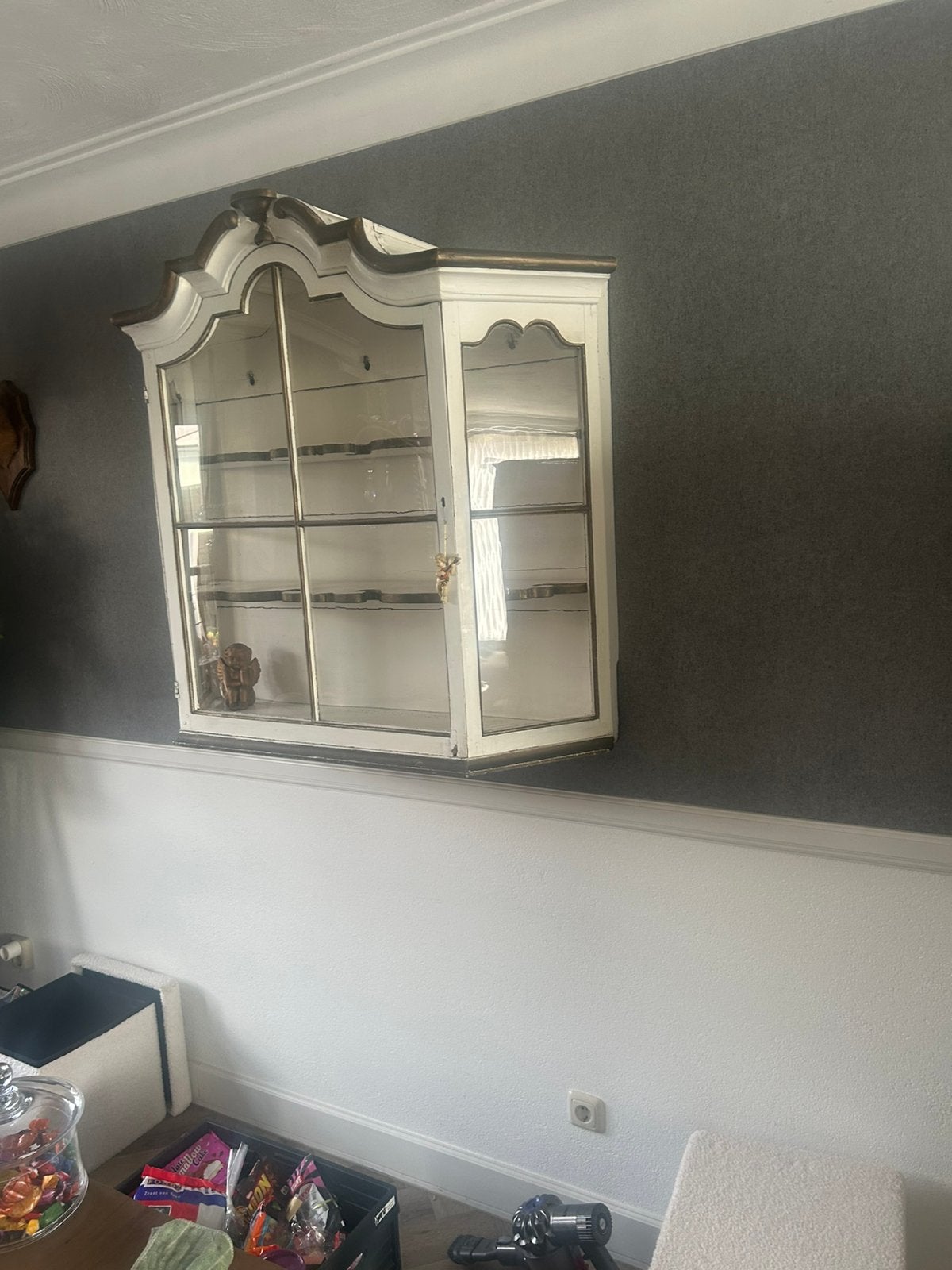 Vintage vitrine kastje, Ophalen, Zo goed als nieuw, 25 tot 50 cm, 50 tot 100 cm