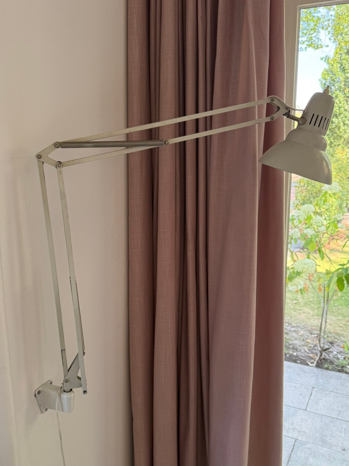 Vintage schanier lamp cremw, Huis en Inrichting, Ophalen, Zo goed als nieuw, Minder dan 100 cm