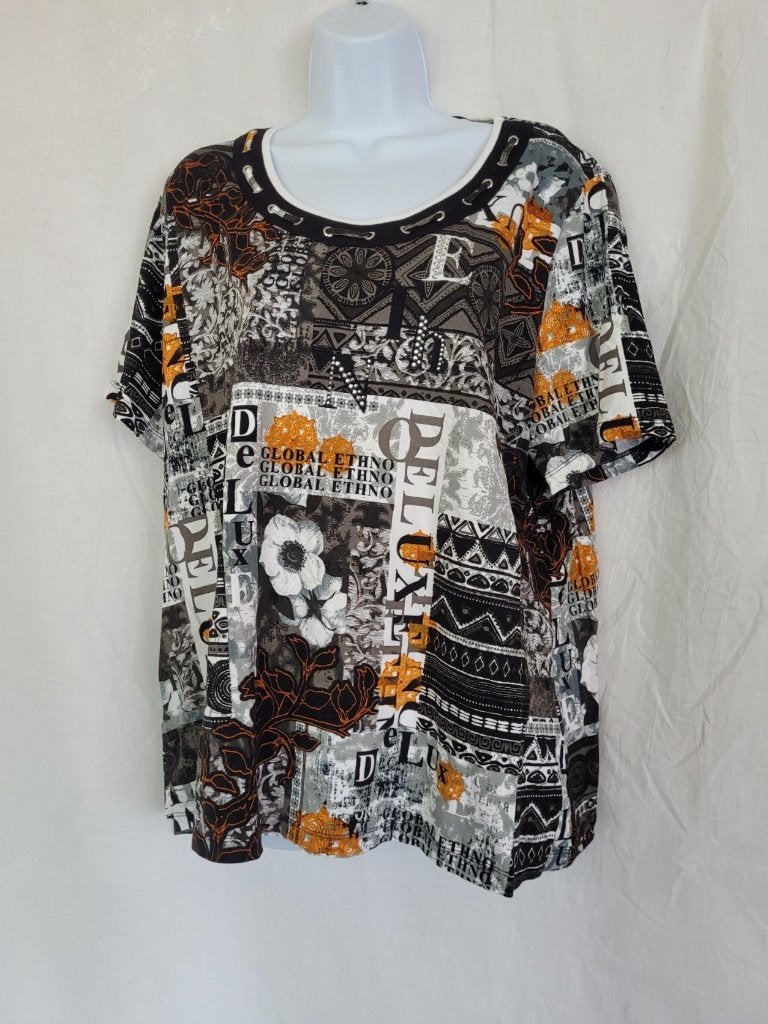 Stoer dames shirt donkere tinten mt XL merk Canda, ., Zwart, Maat 46/48 (XL) of groter, Ophalen of Verzenden