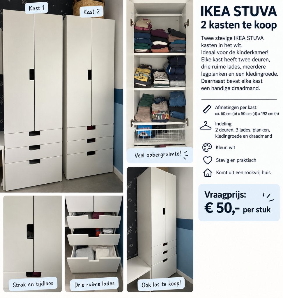 IKEA stuva kasten, Ophalen, 50 tot 100 cm, Zo goed als nieuw, Minder dan 100 cm