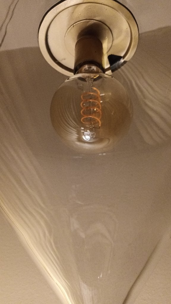 design hanglamp, strakke vormen, zowel glas als pendelstang, Glas, Zo goed als nieuw, Hedendaags  MODERN design, E27 (groot)