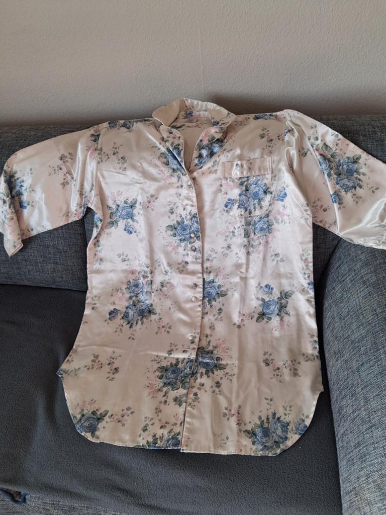 Marcelino satijnen blouse met bloemenprint, maat 46/48, Marcelino, Ophalen of Verzenden, Zo goed als nieuw, Maat 46/48 (XL) of groter