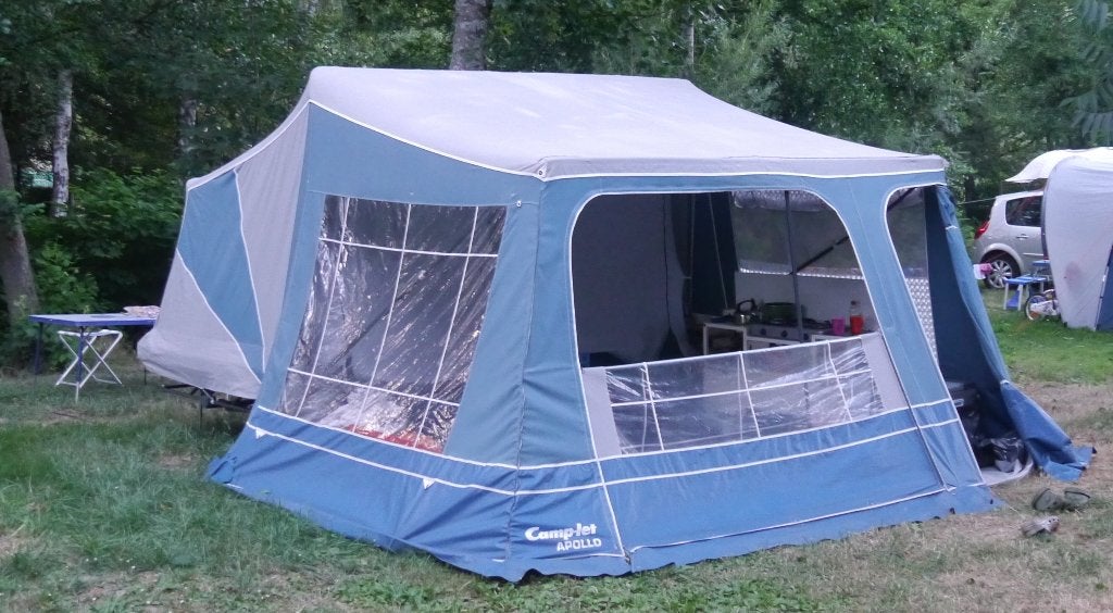 Camp-let Apollo vouwwagen | met fietsendrager + accessoires, Caravans en Kamperen, Ophalen, Gebruikt, Tot en met 4